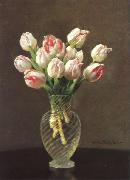 Otto Scholderer Tulpen in hohem Glas France oil painting artist